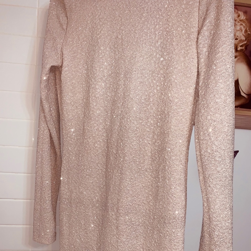 Nude silver sparkly dress